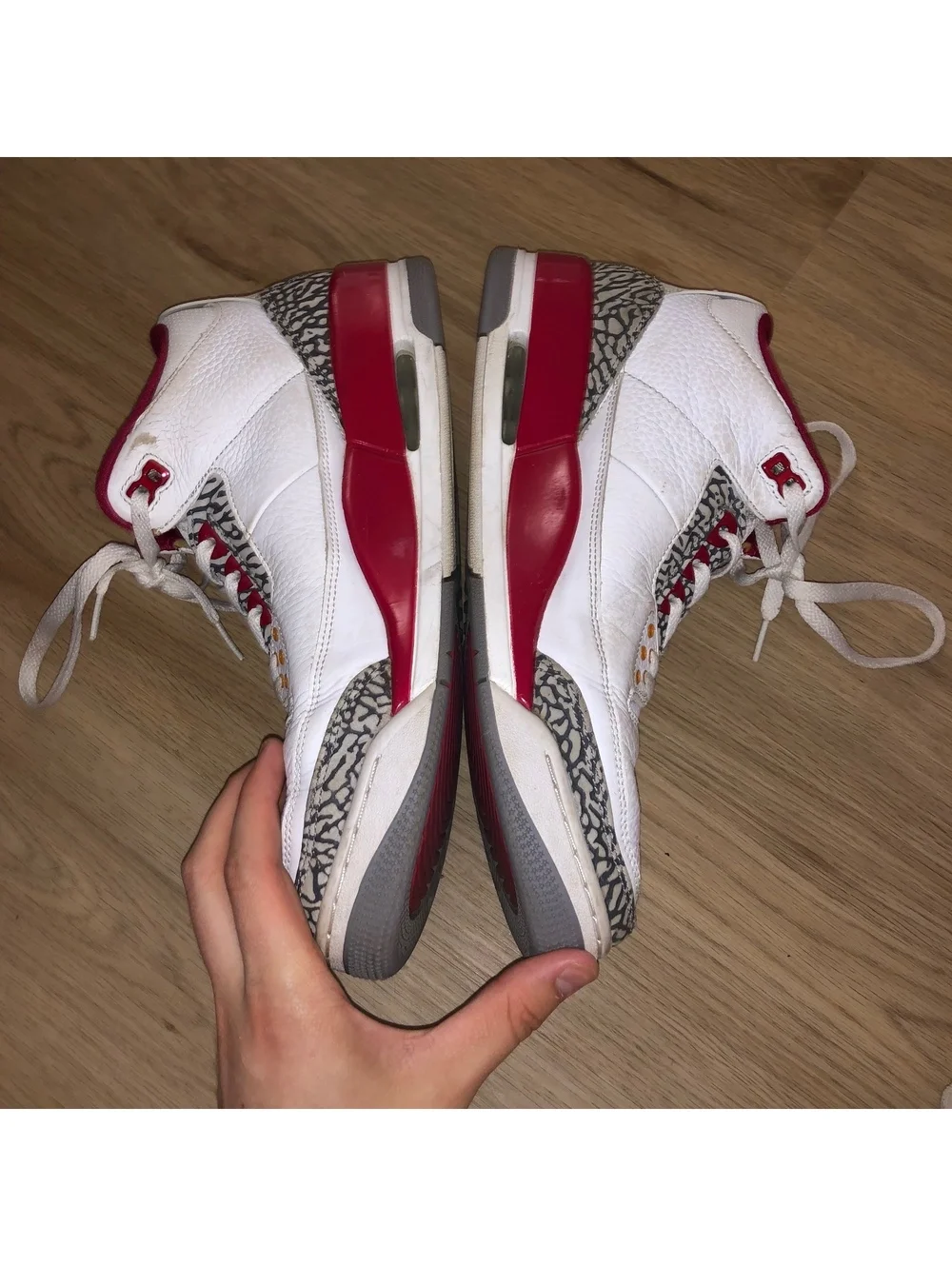 NIKE AIR JORDAN 3 RETRO CARDINAL RED WHITE BASKETBALL SHOES MENS SIZE 12